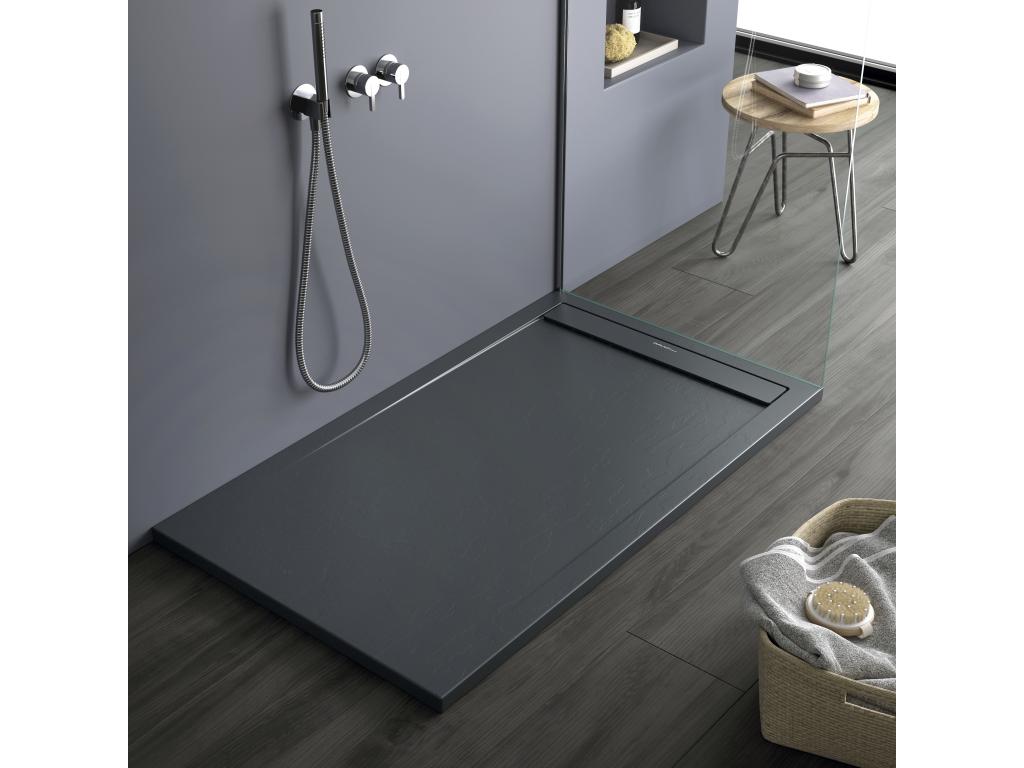Sunmeub Anthracite Slate Finish Shower Tray with Colored Drain - 210x90 cm 22408DROQ