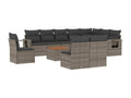 11-piece garden furniture set with grey resin wicker cushions 80120SHEZ