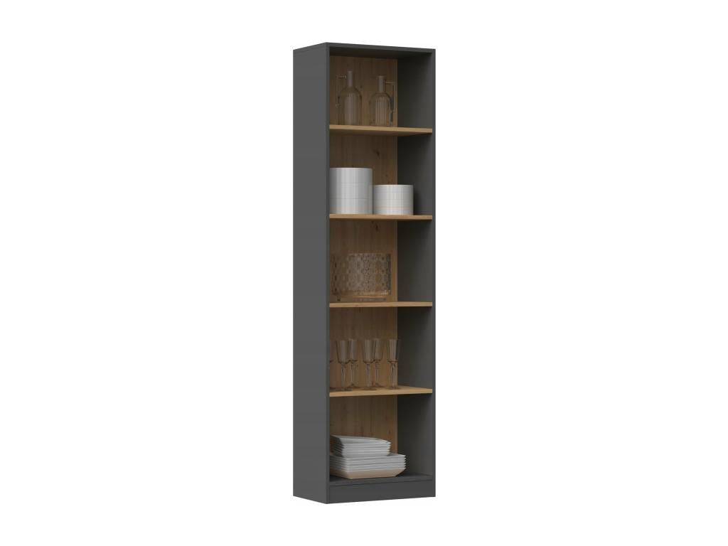 Sunmeub Black Wooden Bookcase - 5 Shelves 30x50x182 cm 61590EIWC