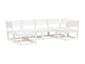 6-piece garden furniture set, white, solid pine wood, 42037YQEH