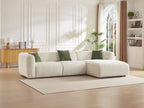Sunmeub 13760VIND Beige Fabric Right-Hand Corner Sofa