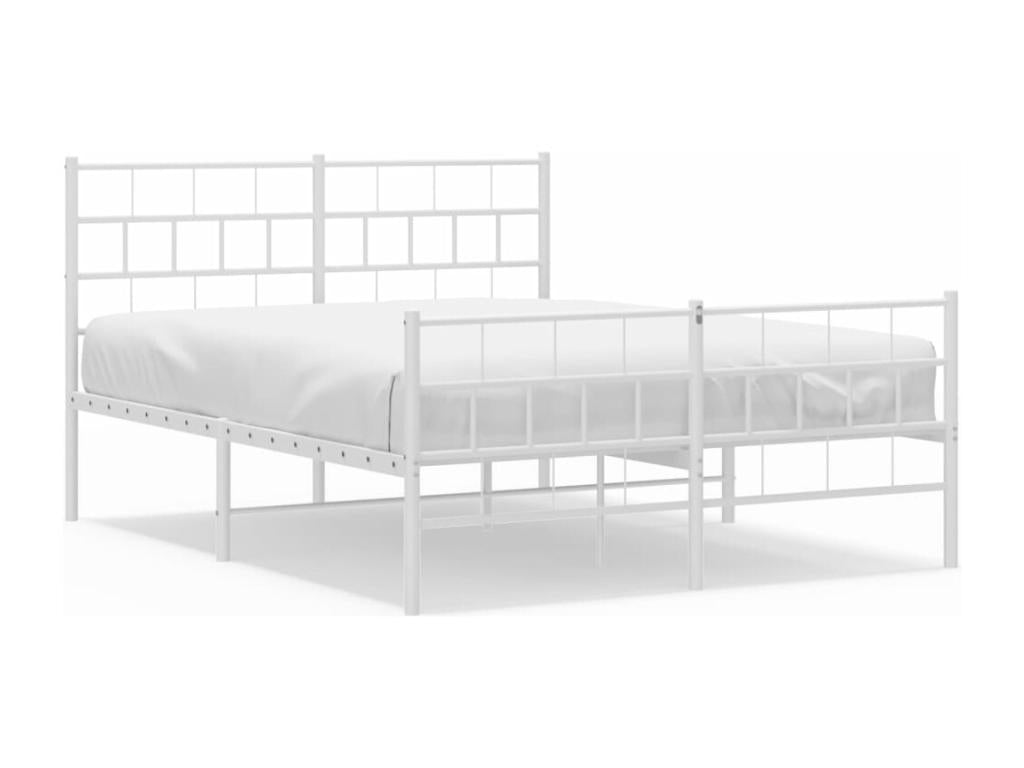 Metal bed frame without mattress and white footboard 120x200 cm 73486CJBK