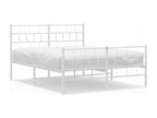 Metal bed frame without mattress and white footboard 120x200 cm 73486CJBK