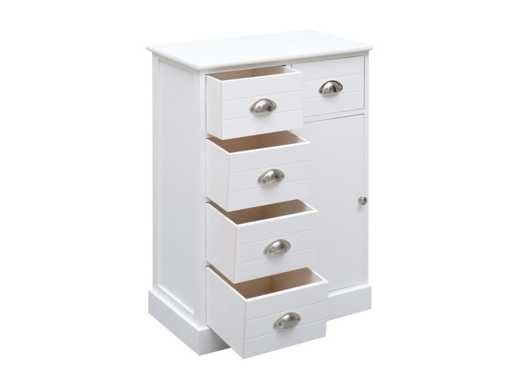 White sideboard with 10 drawers, 113x30x79 cm, wood, 69981UDFJ