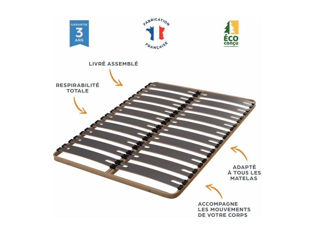 Melior C310 90x190cm Foam Mattress with Metal Base - 20cm Height - Firm Support 17575GNBV
