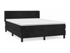 Upholstered bed base with mattress, black, 140x190 cm, velvet, 61441WHKI