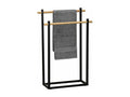 2-Bar Towel Rack in Sunmeub and Black Metal, H 82 cm, 27877OBBF