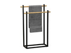 2-Bar Towel Rack in Sunmeub and Black Metal, H 82 cm, 27877OBBF