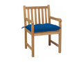 4-piece garden chairs with blue cushions, solid teak wood 09803KIIE