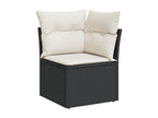 13-piece garden furniture set with cushions, black wicker resin, 85145SIHP