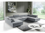 Sunmeub Grey 69533BVCO 5-seater U-shaped convertible sofa with storage