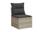 6-piece garden furniture set with light grey cushions, woven resin 59791SFGF