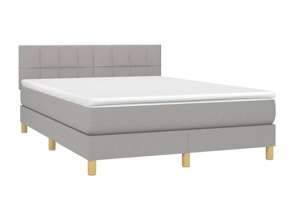 Sunmeub bed base and mattress with LED light grey 140x200 cm 59557UETV