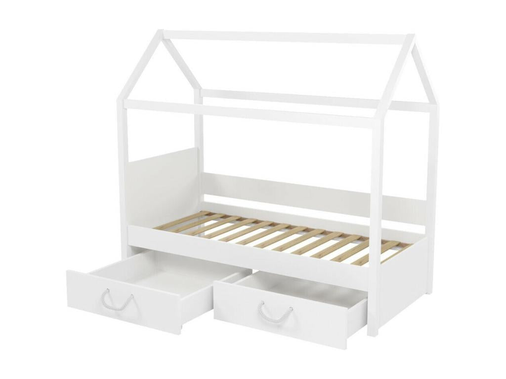 Sunmeub 133 Unique White Bed 80x180cm Wooden Slatted Base for Sunmeub 87x190x172cm 58097NBOZ