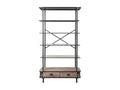 Grey metal and wood shelf 100x40x181h 71381QSHV