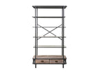 Grey metal and wood shelf 100x40x181h 71381QSHV