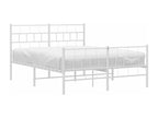 Metal bed frame without mattress and white footboard 120x200 cm 73486CJBK
