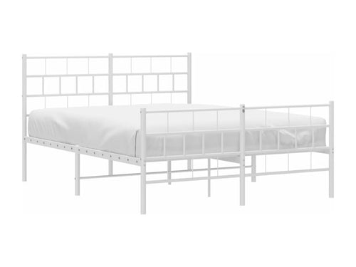 Metal bed frame without mattress and white footboard 120x200 cm 73486CJBK