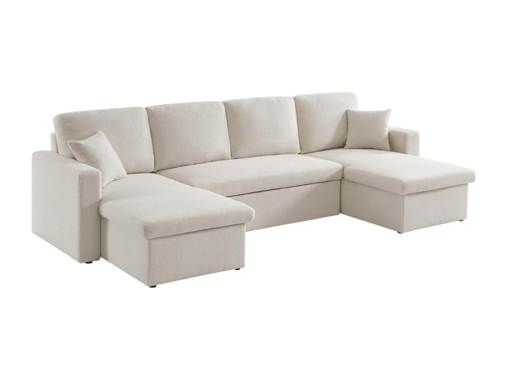 4-seater panoramic convertible sofa in bouclé fabric - Urban - W 281 x D 142 x H 86cm 86988PFYF