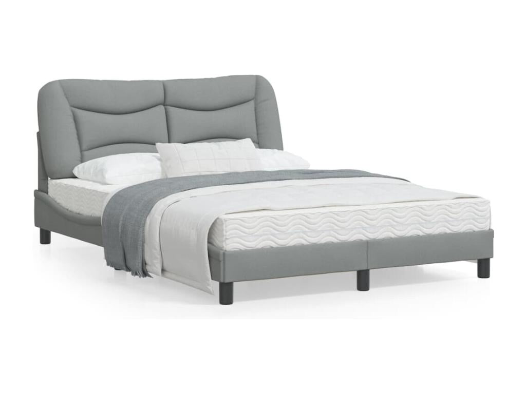 Bed frame with headboard, light grey, 140x200 cm, 87722FOXD