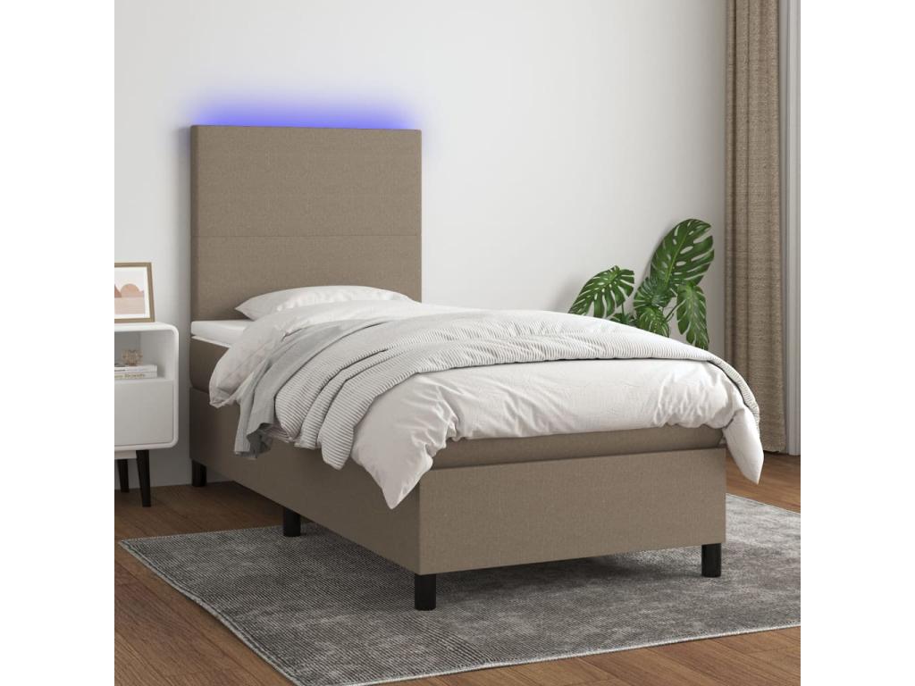 Sunmeub bed base, mattress, and LED Sunmeub 80x200 cm fabric 77134ULZB