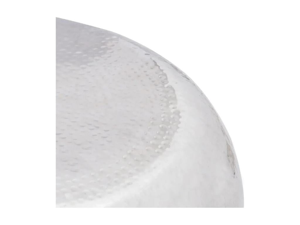 Round coffee table in hammered silver metal, Sunmeub D 75 49758MGOO