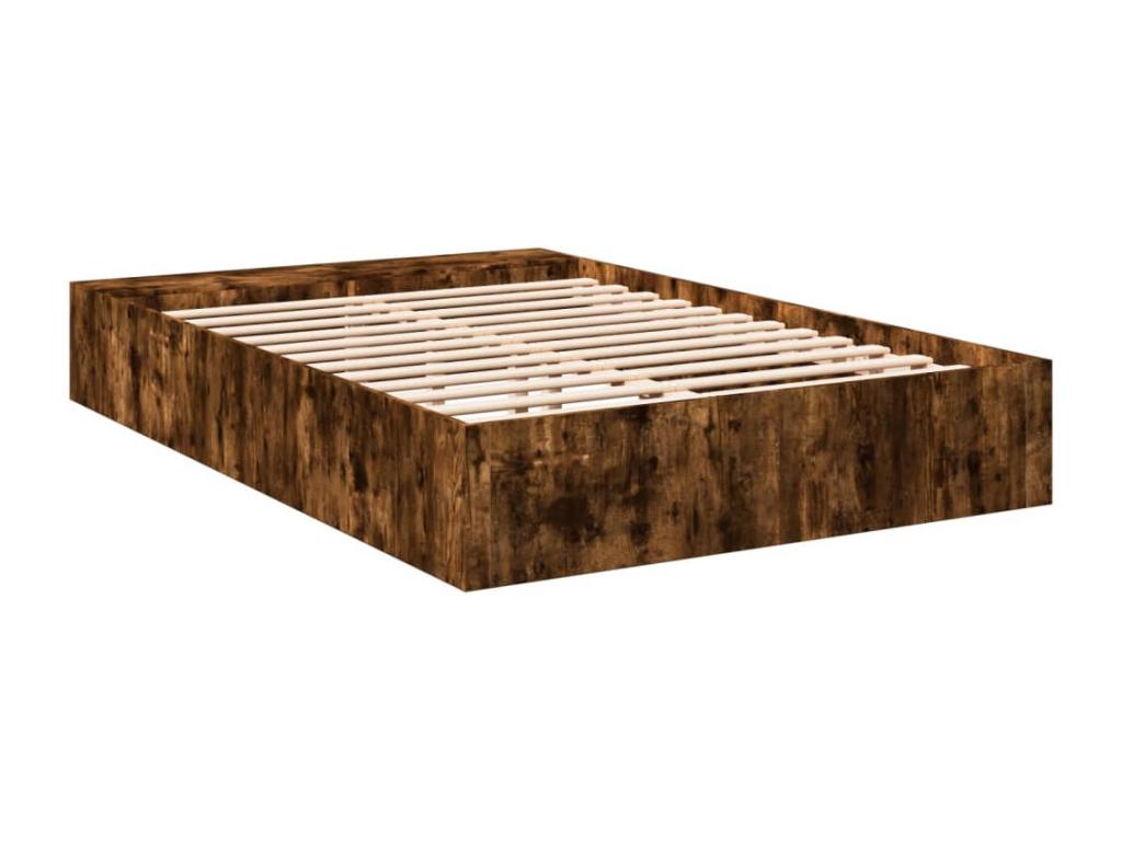 Smoked oak bed frame 140x190 cm engineered wood 14209QCYP