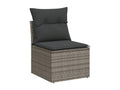 8-piece garden furniture set with grey resin wicker cushions 18283MFSM