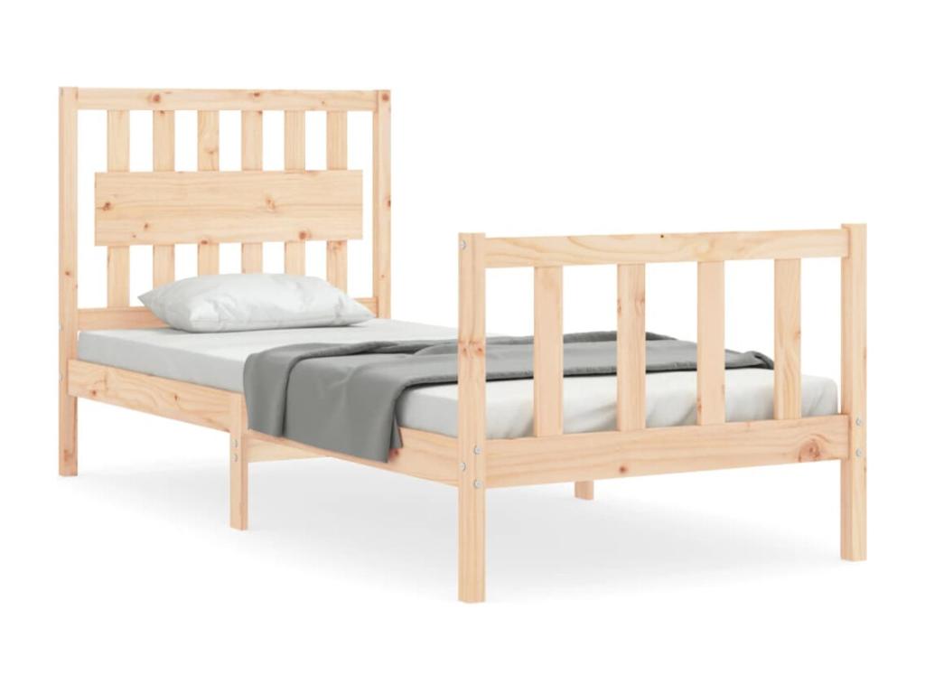 Bed frame with headboard 90x200 cm solid wood 63394JRCD
