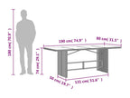 Garden table with brown glass top, 190x80x74 cm, 94137CCHH