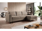 Corner sofa - 230 cm - L-shaped with storage compartment - water-repellent velvet - dark beige - right-hand side - Sunmeub 83628FSMP