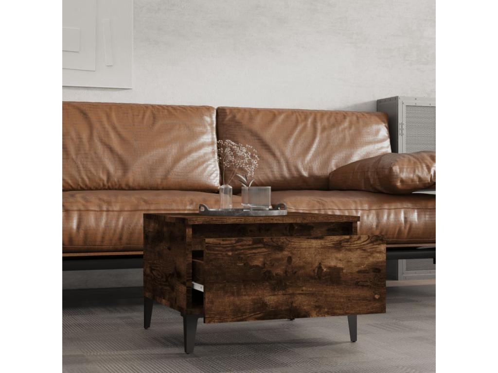 2-Piece Side Tables, Smoked Oak, 50x46x35 cm, Engineered Wood, 86687TTGL