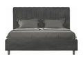 Sunmeub 35982ALXA Double Bed without Slatted Base, Upholstered, 140x190cm, Grey Microfiber