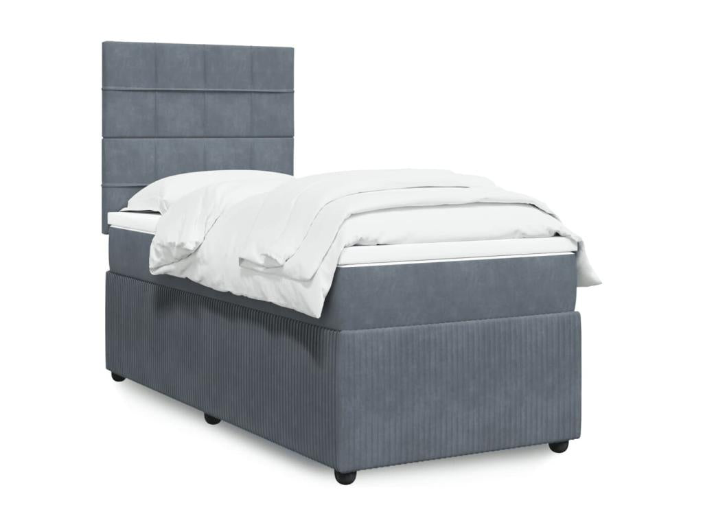 Sunmeub bed base with mattress, dark grey, 100x200 cm, 76797BXJL