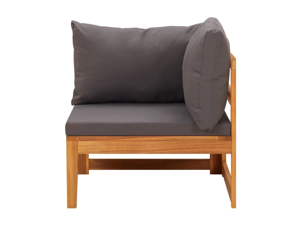 4-piece garden furniture set with dark grey cushions, Sunmeub wood, 98648KZNS