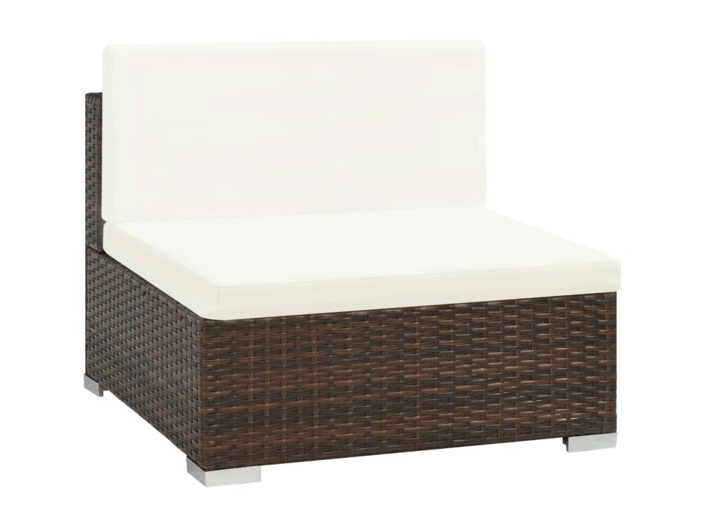 7-piece garden furniture set with cushions, brown wicker resin, 29881SFSQ