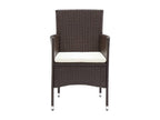 5-piece garden dining set and cushions, poly rattan, brown, 32097ZYMG
