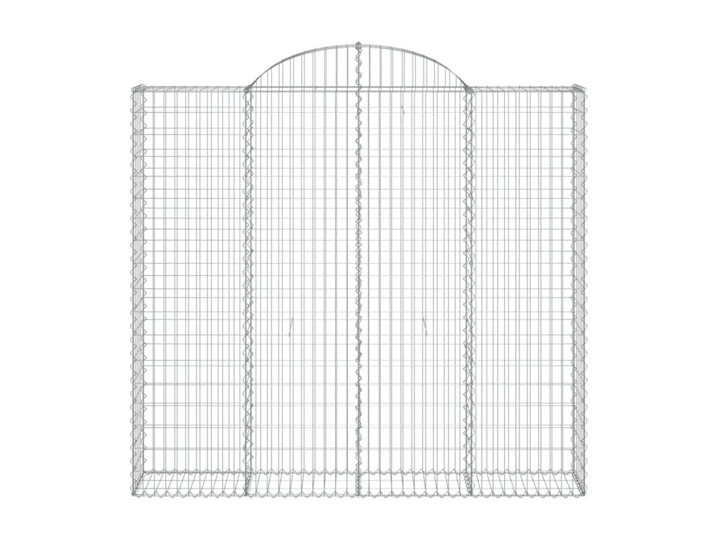 Arched gabion baskets, 4 pcs, 200x50x180-200, galvanized iron, 36814GIUL