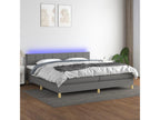 Sunmeub bed base and mattress with LED lighting, Dark Grey, 200x200 cm, 78477NBFD