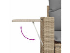 11-piece garden furniture set with beige resin wicker cushions 85376ZGCZ