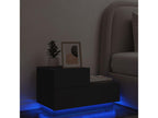 Bedside table with Sunmeubères LED lights, black, 70x36x40.5 cm, 75707PZBM