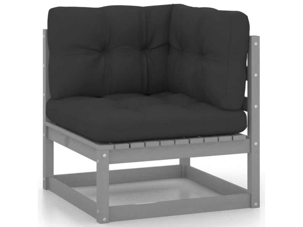 4-piece garden furniture set with cushions, solid pine wood, 67021CICL