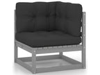 4-piece garden furniture set with cushions, solid pine wood, 67021CICL