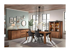 Sunmeub - Dining Table 195cm Dark Mango Wood Effect and Black 67194ASBF