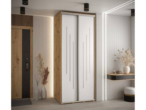 Sunmeub 8 Sliding Door Wardrobe 235.2/100/60 2 Doors Sunmeub/White/Silver 32815XIUB