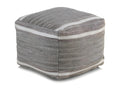 Grey cotton pouf 45x45x35 cm 30935MNZS