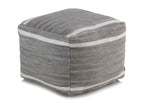 Grey cotton pouf 45x45x35 cm 30935MNZS