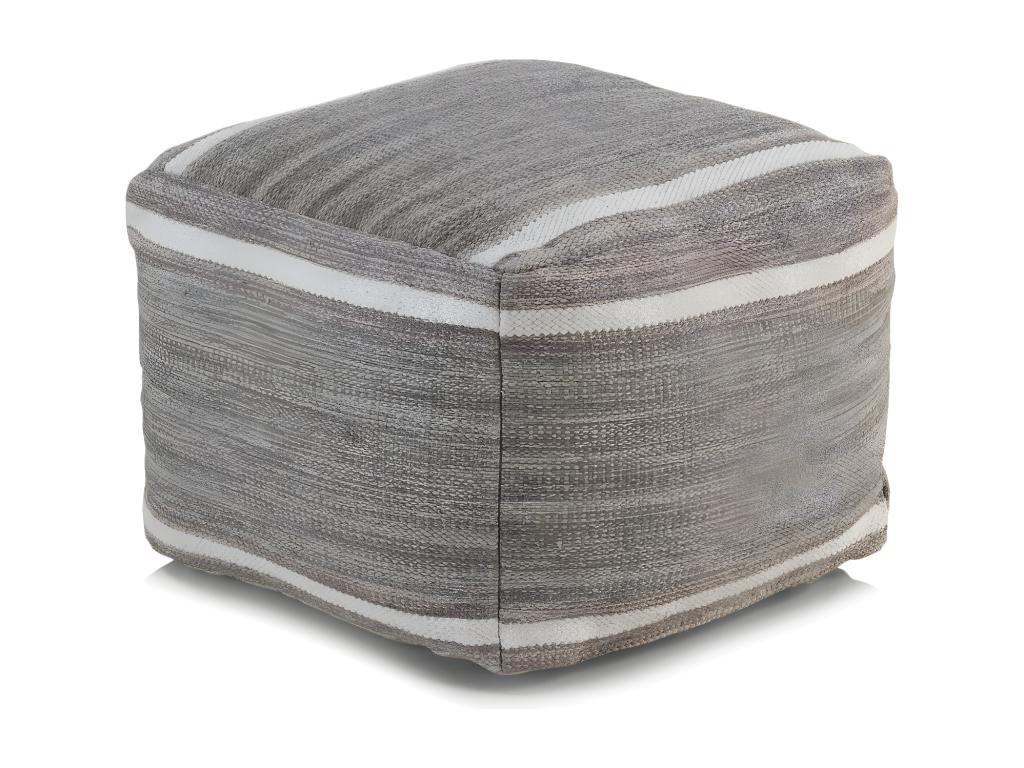 Grey cotton pouf 45x45x35 cm 30935MNZS