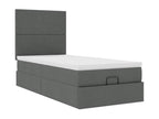 Homeboisstore bed frame with dark grey 90x200 cm mattress, fabric 06908PQJM