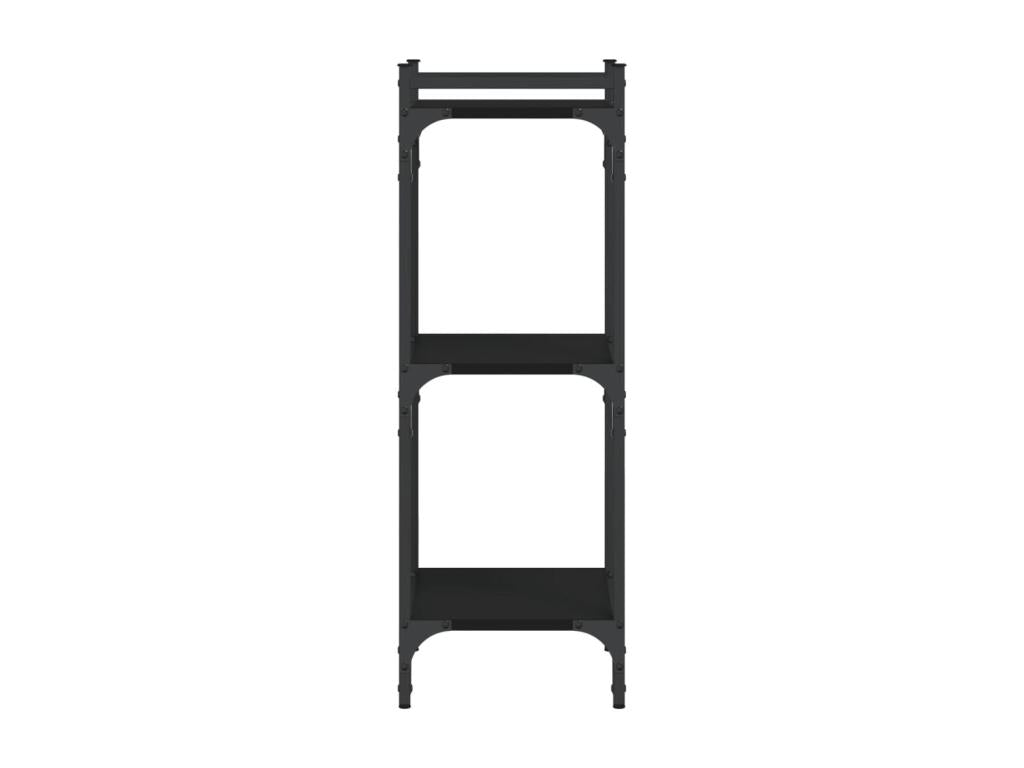 3-tier black bookcase, 40x30x86 cm, engineered wood, 52609ZFYA